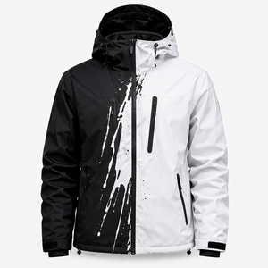Veste tendance pour homme, personnalisable, noire, thermochromique, streetwear, réactive à la chaleur et à l'eau, coupe-vent. - Product Image 2