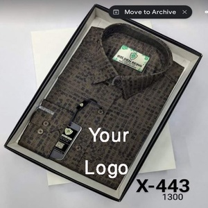 Chemise en coton biologique à manches longues respirante, coupe ajustée, décontractée et formelle pour homme, logo personnalisé OEM de haute qualité, exportée en grande quantité, BD - Product Image 2