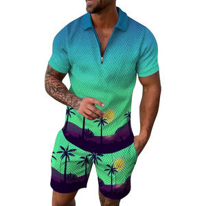 Ensemble t-shirt et short pour homme en coton respirant de qualité supérieure, sublimation, étiquette privée, plusieurs couleurs, personnalisable - Product Image 5