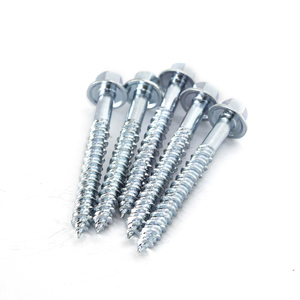 Vis à bois à pointe acérée en acier au carbone de classe 4 haute résistance, tête hexagonale externe, filetage grossier, métrique/pouce, zinc blanc/jaune - Product Image 3