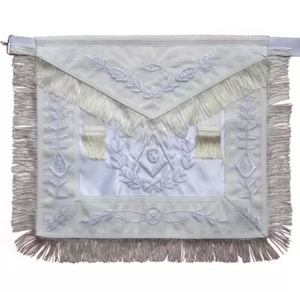 Premium Quality Hand Embroidered Customized Regalia Masonic <b>Apron</b> Master Blue Lodge <b>White</b> Canvas MASONIC REGALIA - Product Image 4