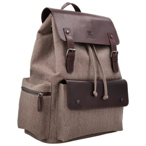 High Quality Wholesale Vintage <b>Brown</b> Canvas Leather Bag Laptop School Bag Hiking Travel Rucksack Anti Theft <b>Backpack</b> - Product Image 4