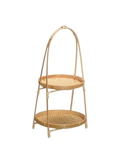 Cesta de Bambú de 2 Niveles con Asas, Organizador de Cocina Tejido, Contenedores de Almacenamiento, Artículos para el Hogar, Juegos de Baño, Decoración del Hogar - Product Image 1