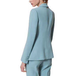 Nouvel arrivage : Ensemble de costume décontracté élégant bleu clair pour femme, style K, idéal pour le bureau et les trajets quotidiens, avec blazer et manteau style sororité - Product Image 4