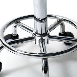 Height <b>Adjustable</b> Mobile Swivel <b>Bar</b> <b>Stool</b> with PU Leather Padded Round Seat and Lines 360 Rotation <b>Bar</b> <b>Stool</b> - Product Image 5