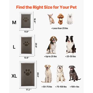Puerta Resistente a la Intemperie para Perros Medianos, con Tres Solapas Magnéticas y Marco Metálico para Uso Interior y Exterior - Product Image 6