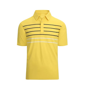 Polo rayé pour homme, idéal pour les loisirs en plein air, protection UV, léger, pour le golf estival et les clubs de campagne - Product Image 3
