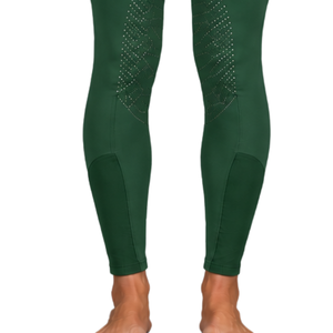 Dark Green Women Equestrian Riding Pants High Waist <b>Stretch</b> Leggings Full <b>Seat</b> Silicone Grip Horse Riding Breeches Athletic - Product Image 3