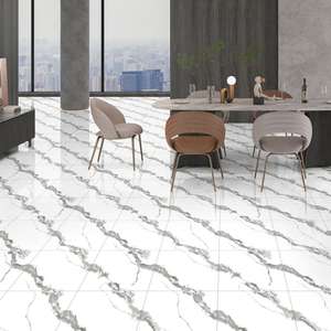 Legend Crema Design 600x600mm Carreaux de sol en porcelaine polie 9mm d'épaisseur 60x60 Carreaux de réception haute résolution - Product Image 1