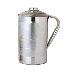 Carafe à eau en cuivre et acier inoxydable 2 litres (67,6 oz) – Intérieur en cuivre pur et extérieur en acier inoxydable – Design floral - Product Image 5