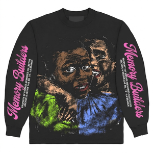 เสื้อยืดโอเวอร์ไซส์ แขนยาว ผ้าคอตตอนหนา ลายกราฟิกสตรีทแวร์ แฟชั่นทันสมัย 100% คอตตอน สำหรับผู้ชาย ทรงหลวม พิมพ์ลาย - Product Image 2