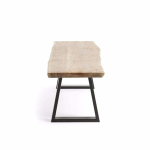 Modern Style <b>Bench</b> Wooden Seat With Black Metal Frame and Wooden Seater for Home and Garden Furniture Decoration - Product Image 4