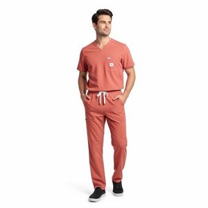Men Medical Scrub <b>Set</b> Cotton Fabric Hospital <b>Doctor</b> Clothing OEM Logo Supplier Breathable Hospital Scrub Suits Customized - Product Image 1