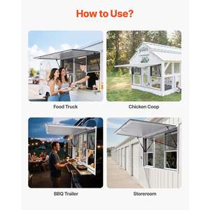 Aluminum Alloy 60x36 Concession <b>Window</b> for Food Trucks 85 Degrees Stand Serving <b>Window</b> 6 Sliding <b>Windows</b> <b>Awning</b> Door Drag Hook - Product Image 6