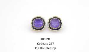 Pendientes de circonita 09091, chapados en oro, con circonita doble, forma de cojín, joyería de moda para mujer, regalo para fiestas. - Product Image 3