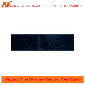 Neelkamal Industries - Cinta de Terciopelo de una Cara de 25 mm, 100% Poliéster, Resistente al Encogimiento, Color Azul Marino, Decoración de Lujo - Product Image 4