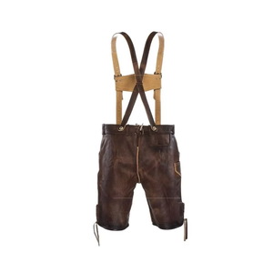 Pantalones Cortos de Cuero Auténtico Estilo Bávaro, Diseño Nuevo y Elegante, Transpirables, con Tirantes, Traje Tradicional Alemán, Precio de Fábrica - Product Image 2
