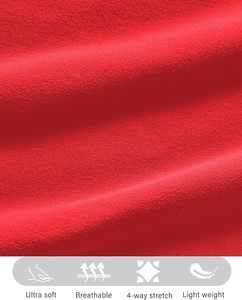 Shorts Deportivos Rojos de Cintura Alta para Mujer con Bolsillos, Tejido de Spandex y Poliéster, Ajuste Ceñido, Ropa Deportiva - Product Image 5
