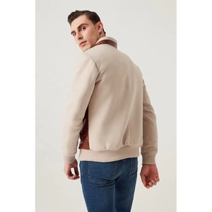 Blouson Bomber en Cuir Gaufré Croco pour Homme, Col Montant, Fermeture Éclair, Style Décontracté Hiver Automne - Product Image 4