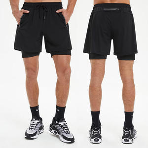 Shorts de course 2 en 1 pour hommes avec logo personnalisé, respirants, pour la salle de sport, athlétiques, séchage rapide, légers, avec poches - Product Image 5