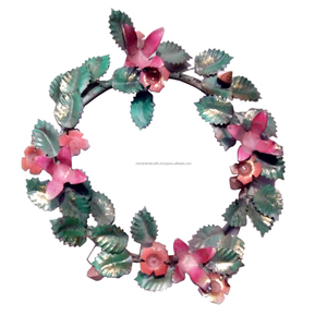 Guirnalda colgante de pared con hojas verdes Primavera Verano coronas para puerta delantera Interior Exterior hogar pared boda decoración blanco 35cm - Product Image 3