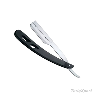 Professional Stainless Steel Barber Shaving <b>Razor</b> Wood & Steel Handle Black Powder Coated <b>Single</b> <b>Blade</b> Black Clip - Product Image 4