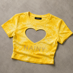 เสื้อยืดครอปทรงหัวใจประดับเพชร ลายกราฟิก ทรงเข้ารูป สไตล์ลำลอง สตรีทแวร์ สำหรับสาวฮอต - Product Image 2