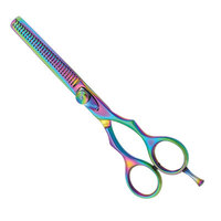 Ciseaux de coiffure professionnels en acier inoxydable 4Cr13, lame tranchante, manche court, non pliables, pour droitiers