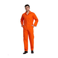 Combinaison de travail orange pour hommes, manches longues, haute visibilité, uniforme de sécurité en coton pour usage industriel