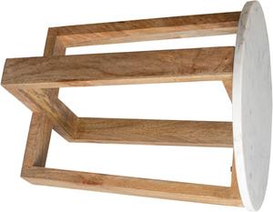 Table d'appoint en bois et marbre indien antique avec finition protectrice, durable et écologique, pour salon et usage domestique, vente en gros - Product Image 2