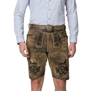 Authentic Custom Bavarian Shorts with Embroidery Adjustable Canvas <b>Suspender</b> for Oktoberfest Festivals - Product Image 1