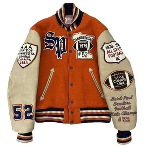 Veste bomber varsity décontractée pour homme BIGWOOD SPORTS, en toile polyester/coton, respirante, écologique, coupe-vent - Product Image 1