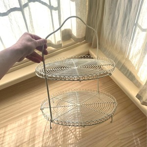 Geometric Polygonal Metal <b>Cake</b> <b>Stand</b> with White Top Handmade Design - Product Image 5