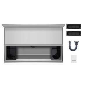 Contenitore per Ghiaccio in Acciaio Inox da 78,4 L per Cucine Commerciali, con Coperchio Scorrevole e Portabottiglie Regolabili, 30 X 19 X 37 - Product Image 1