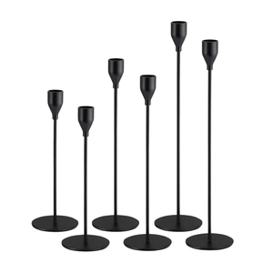 Modern <b>Black</b> Iron Pillar Candle Holder Metal Tripod Candle Plate Stand for Wedding Centerpieces Home Decorative Candelabra - Product Image 5