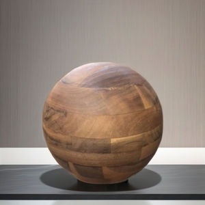 Round Wooden Cremation Urn Brown Memorial <b>Ashes</b> Vessel Customizable Decorative Funeral <b>Keepsake</b> <b>for</b> Human and Pet - Product Image 5