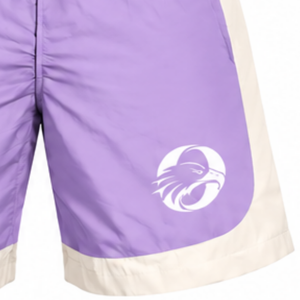 Mens Lavender Neutral Colorblock Nylon Hoodie <b>Shorts</b> Set Quarter <b>Zip</b> Lightweight Athletic Fitness Training Casual Sportswear - Product Image 6
