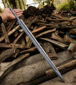 Espada Vikinga de Damasco Hecha a Mano, Hoja de Espiga Completa de 34 Pulgadas para Fabricación, Bricolaje – Hoja de Colección Medieval Vikinga - Product Image 4
