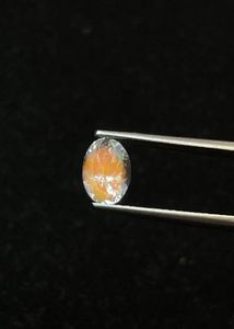 Piedra lunar africana natural facetada, brillante, de corte ovalado, con efecto arcoíris. - Product Image 2
