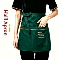 Customizable Polyester Textile Brown Sleeved Apron with 1-4 Pockets Custom Logo & Name for Cleaning Supplies Work Suit