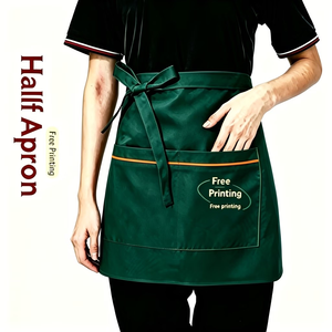 Customizable Polyester Textile Brown Sleeved Apron with 1-4 Pockets Custom Logo & Name for Cleaning Supplies Work Suit - Product Image 3