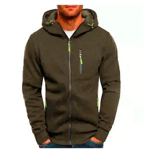 Sudadera con capucha de algodón 100% tejido para hombre, con cremallera, bordada y personalizada, color heather, transpirable, ecológica, de invierno, venta al por mayor. - Product Image 3