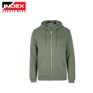 Sudadera con Capucha y Cierre de Cremallera para Hombre, Color Verde Oliva, Corte Regular, Forro Polar, Estilo Casual para Otoño, con Diseño de Bolsillo Frontal, Marca INDEX SPORTSWEAR - Product Image 2