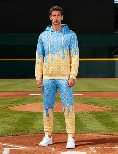 Conjunto de 2 piezas de sudadera con capucha y pantalones deportivos estilo Ice Cream Hoodie, conjunto informal de sudadera con capucha y pantalones deportivos. - Product Image 2