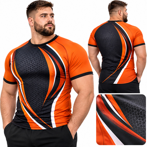 Printed Plus Size <b>Compression</b> T-<b>Shirt</b> <b>Men</b> Gym Wear Base Layer <b>Shirt</b> Slim Fit Fitness Tee <b>Men</b> Rash Guard Short Sleeve <b>Compression</b> - Product Image 2