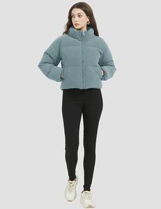 Women's Lightweight <b>Packable</b> Hooded Winter Quilted Puffer <b>Jacket</b> Detachable Sleeves Hat Zipper Closure Waterproof Wool Polyester - Product Image 3