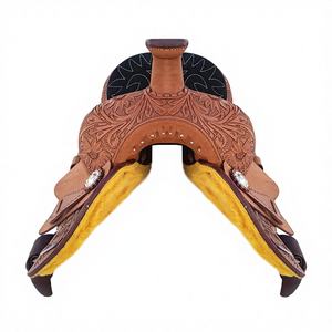 Selle Western Premium Personnalisable, Durable et Légère, en Cuir Véritable, avec Arceau en Fibre de Verre Préformé et Finition Roughout, Outilée à la Main - Product Image 3