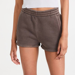 Shorts en coton délavé style vintage pour femme, coupe ample, streetwear, personnalisable avec logo, été, décontracté, séchage rapide, respirant - Product Image 1