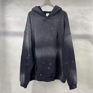 Sweat-shirt à capuche en polaire beige coupe classique, effet délavé, poche avant, streetwear pour homme, vêtements d'hiver, 100% polyester - Product Image 4