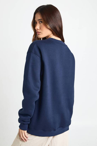 Sweat à capuche oversize pour femme, style décontracté d'hiver, lourd, 100% coton molletonné, broderie sur le devant, pull ample - Product Image 5